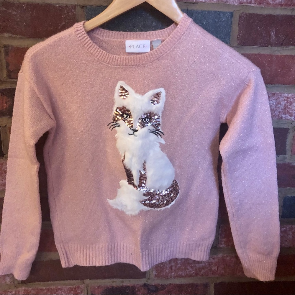 Girls Fox Shimmery Sweater - M